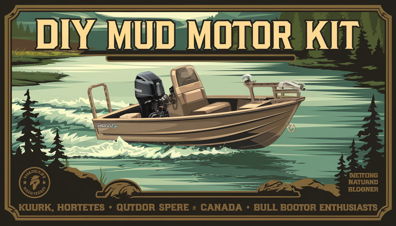 A small boat with a DIY mud motor navigates through a serene lake surrounded by lush greenery, showcasing rugged efficiency in a natural park setting.